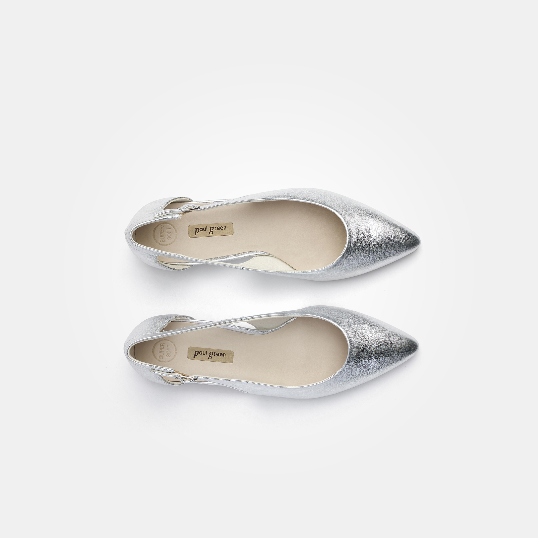 SUPER SOFT ballet flats with silver Paul Green